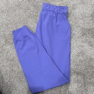 Full length Stretch high-rise joggers in Dark Lavender.